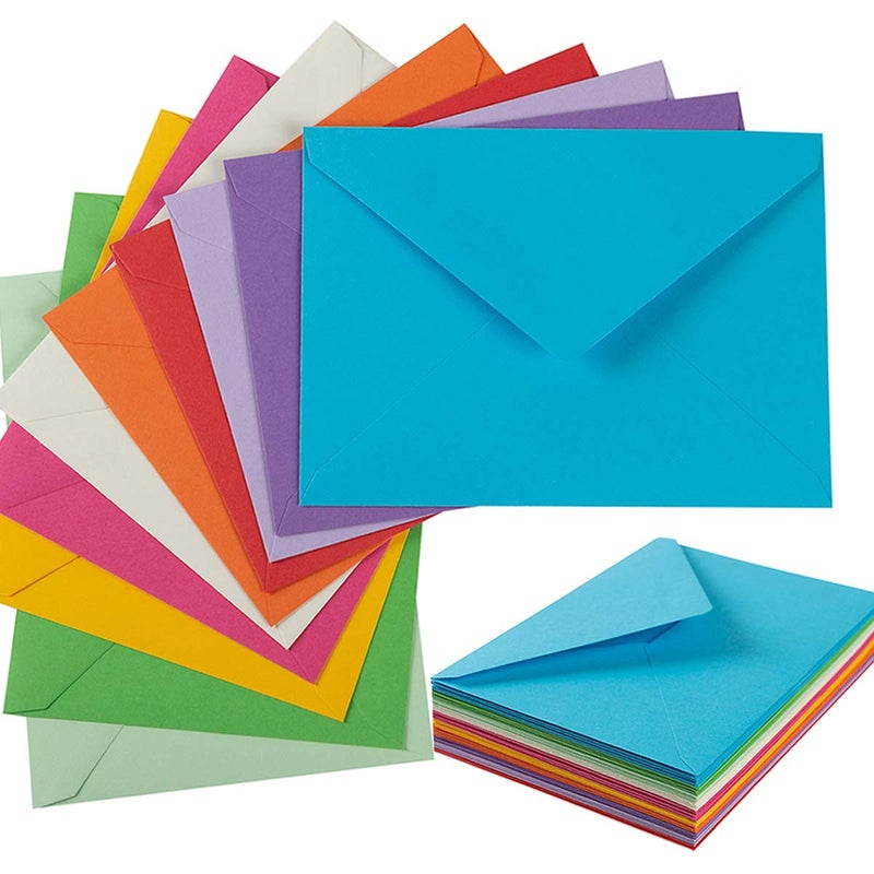 Toperd 50 Pack A7 Colorful 5x7 Envelopes Invitation Envelopes for 5x7 Cards  Birthday  Weddings  Graduations  Greeting Cards  Baby Shower 5.24 x 7.24 Inches (Multicolor) - Image 1